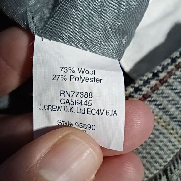 J Crew Wool Plaid City Fit Skimmer Cropped Trousers Women's 6 Academia Old Money - Picture 7 of 10